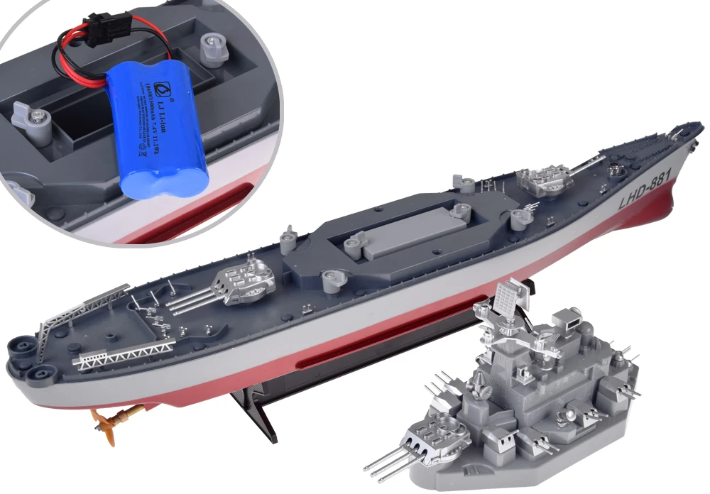 Jokomisiada Nuotoliniu būdu valdomas didžiulis laivas „BATTLESHIP LHD-881“, mastelis 1:390, RC0736