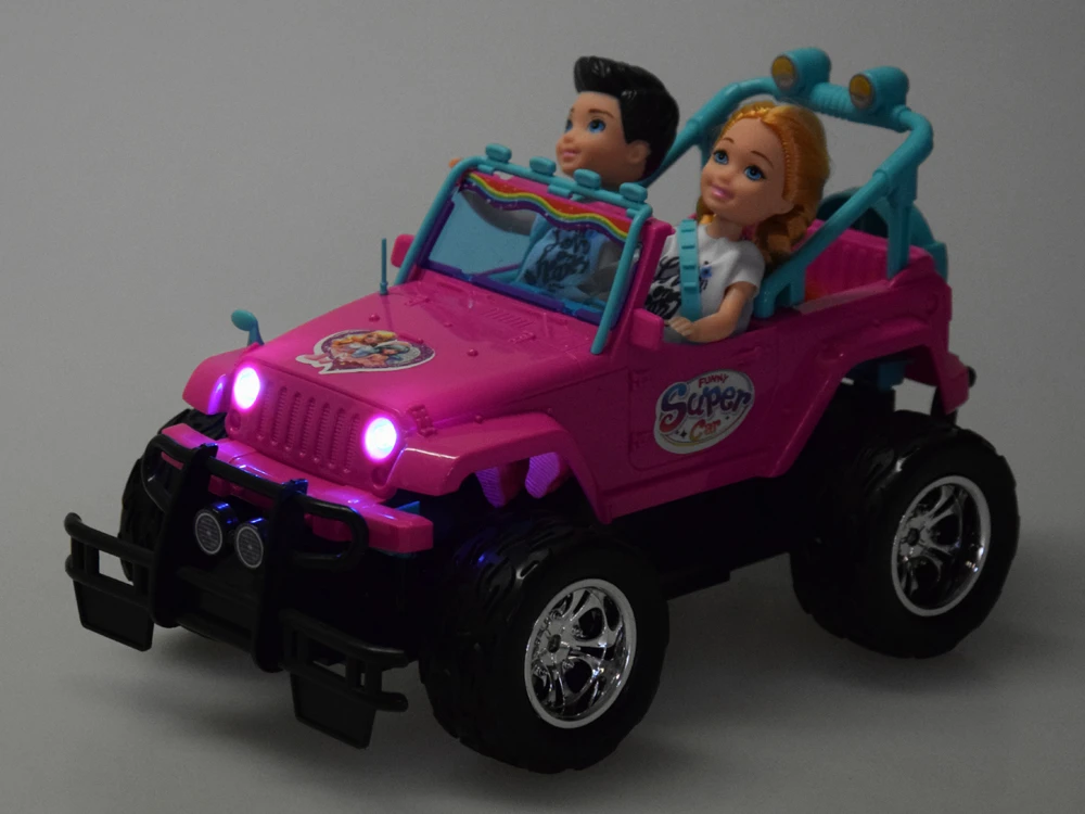 Jokomisiada Remote-controlled Rožinis CAR for dolls + boy and girl RC0734