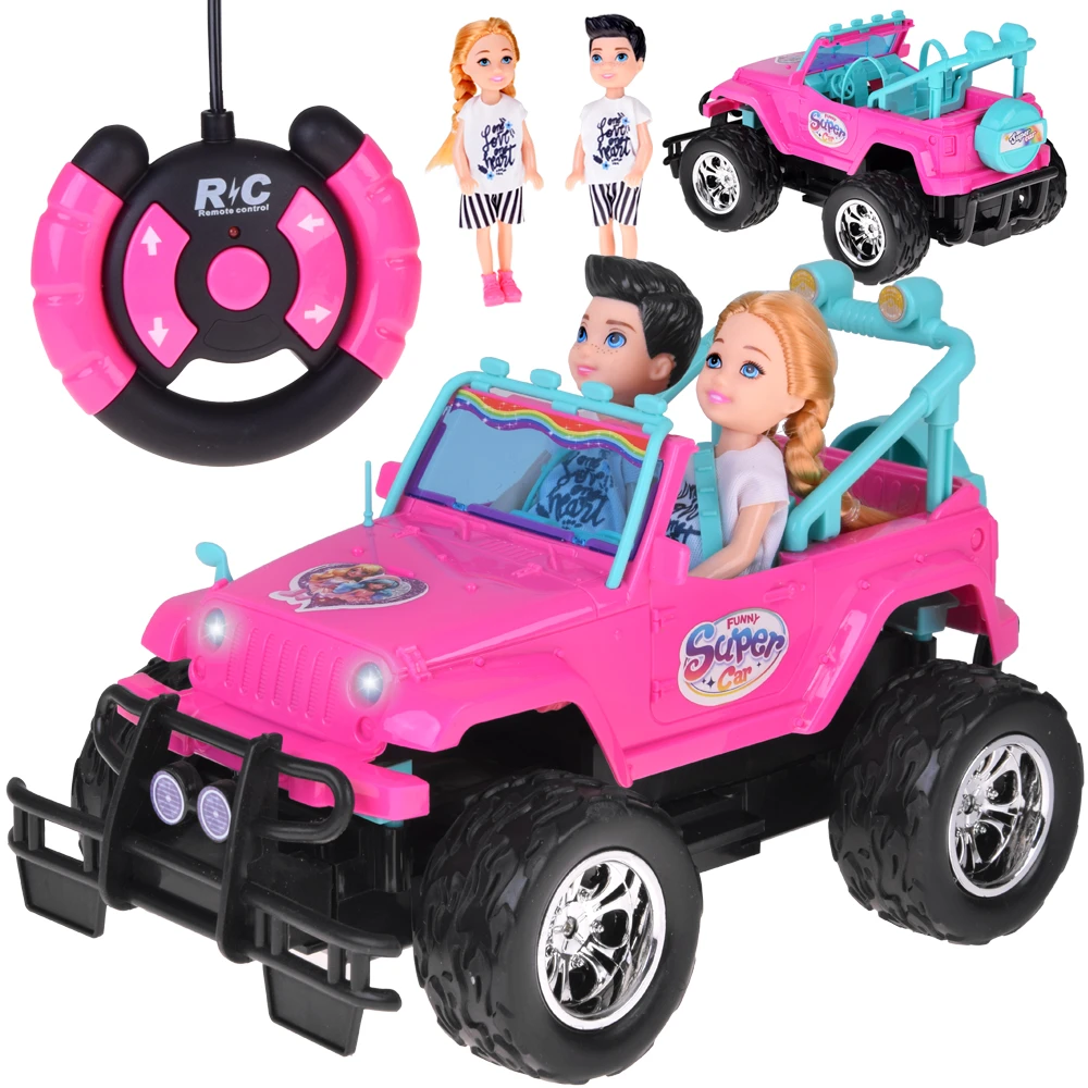 Jokomisiada Remote-controlled Rožinis CAR for dolls + boy and girl RC0734