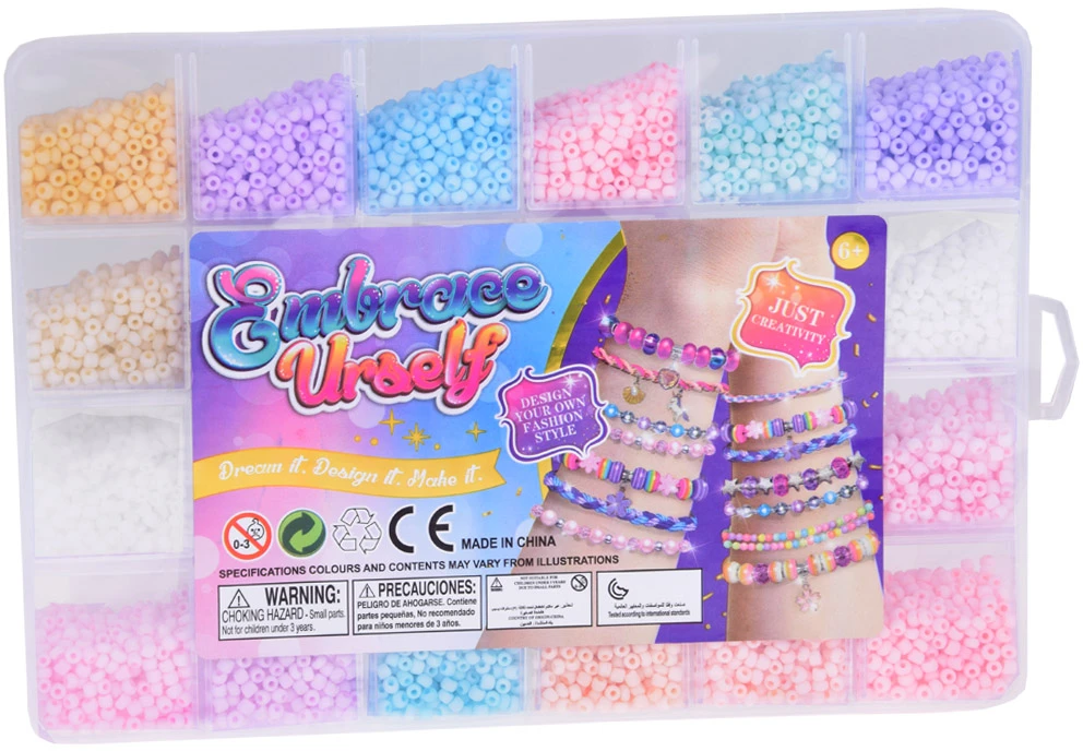 Jokomisiada Pastelinių Friendship Bracelet karoliukų rinkinys 24 spalvų ZA5336
