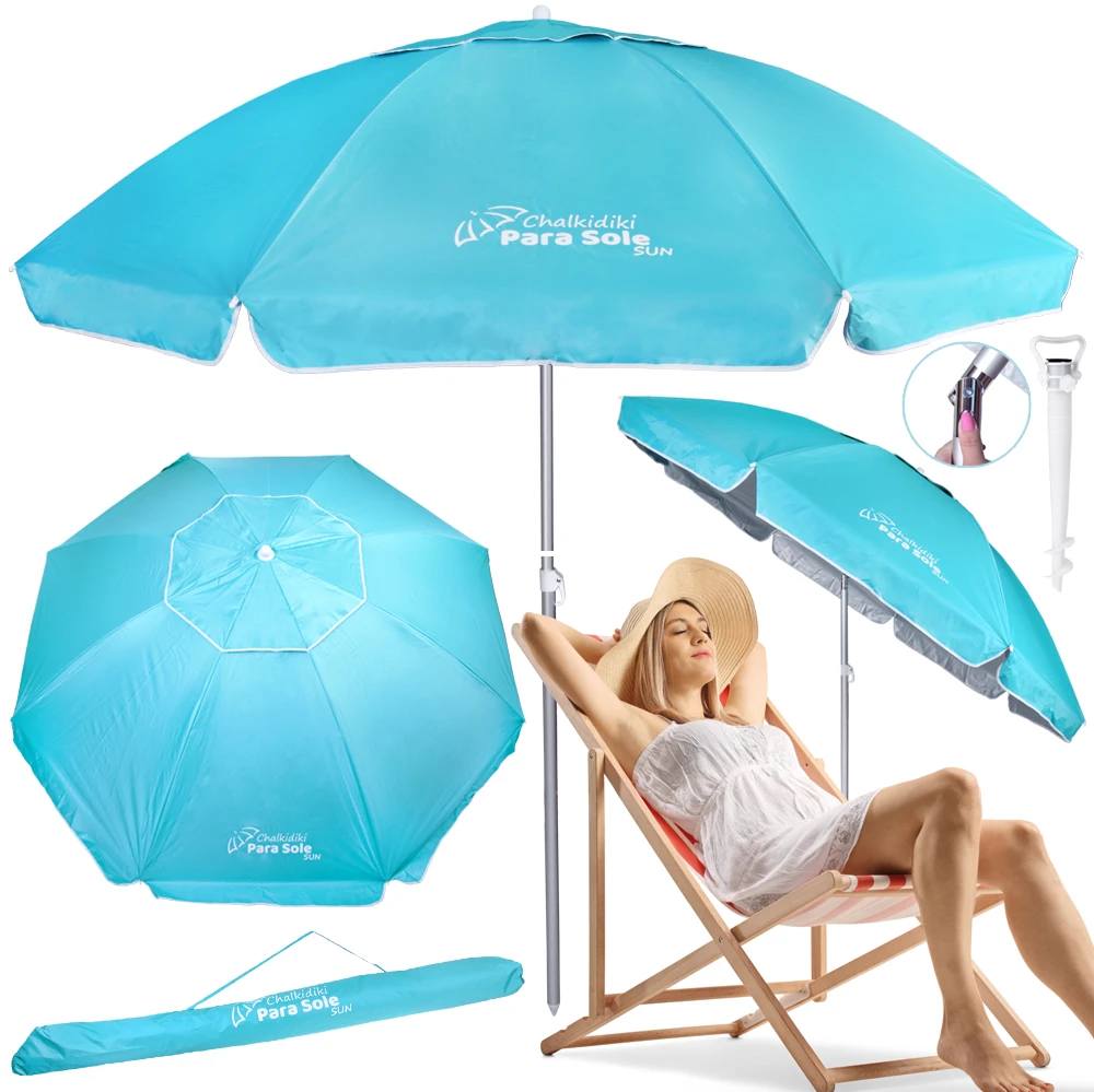 Jokomisiada Beach Garden Umbrella Chalkidiki Para Sole Sun UPF 50+ 240cm ARMED SP0810
