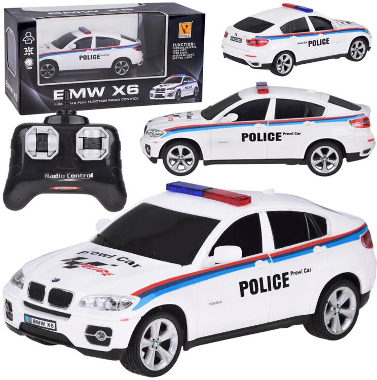 Jokomisiada BMW X6 sportinis policijos automobilis su nuotolinio valdymo pulteliu RC0660 BI