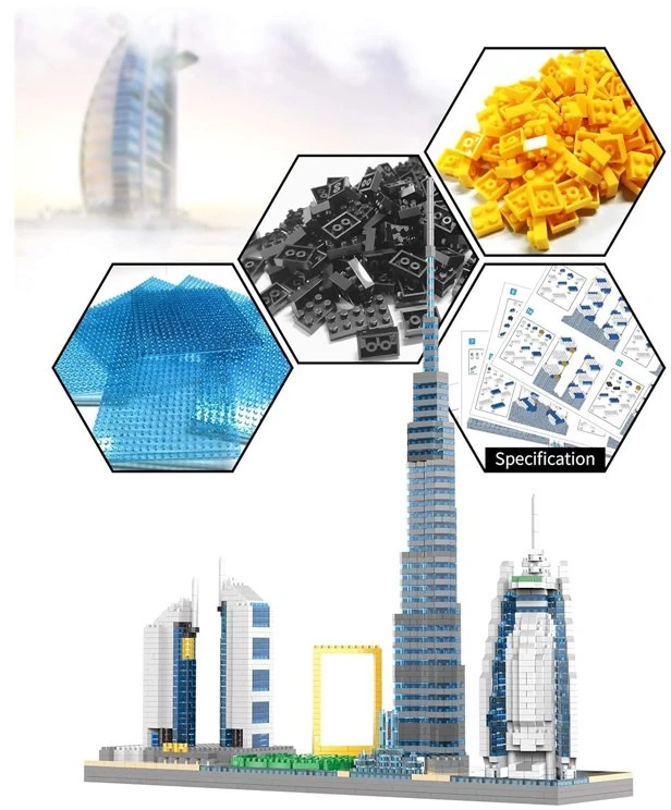 Jokomisiada Dubai Skyscrapers Construction Blocks - Famous Buildings of the City 3000+ Pieces ZA6269