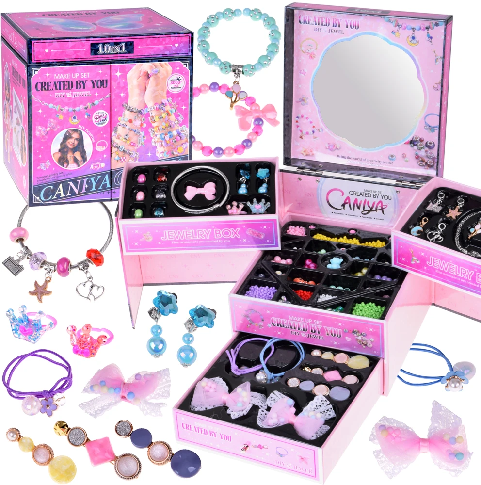 Jokomisiada Foldable jewelry box beads DIY hair ornaments ZA5732