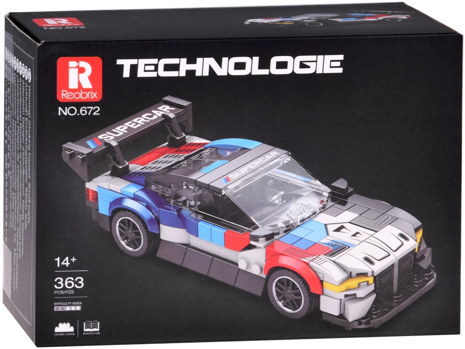 Jokomisiada Techniniai blokeliai Superauto RACING dažymas, spoileris 363 dalių ZA5780