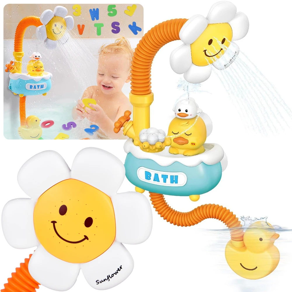 Jokomisiada Bath Shower Toy for Kids – Cute Flower & Duck ZA5928