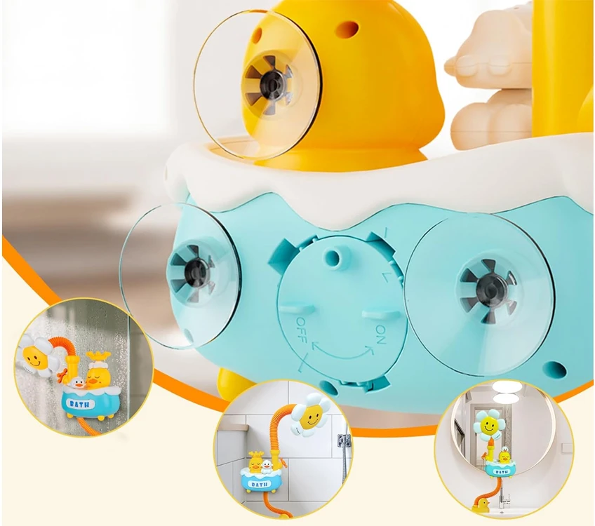 Jokomisiada Bath Shower Toy for Kids – Cute Flower & Duck ZA5928