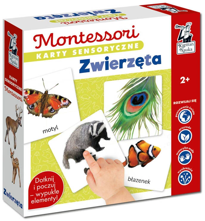 Kapitan Nauka Sensory cards. Animals 2+ Montessori educational ega KS1019
