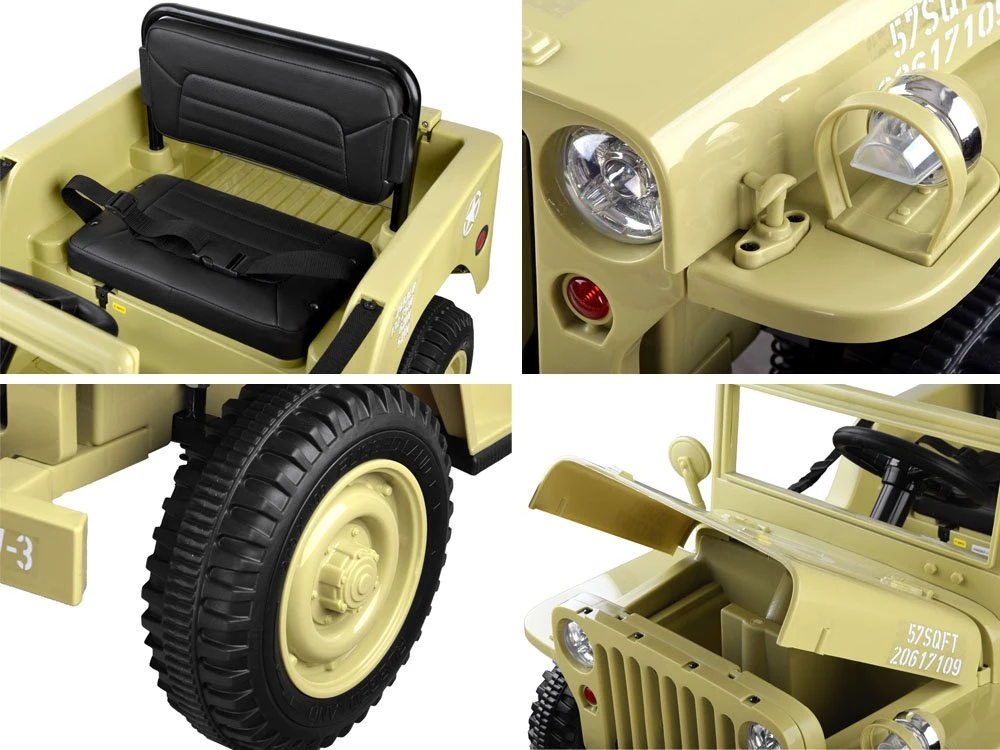 Jokomisiada Automobilis maitinamas Military Willys baterija + PA0263 nuotolinio valdymo pulteliu