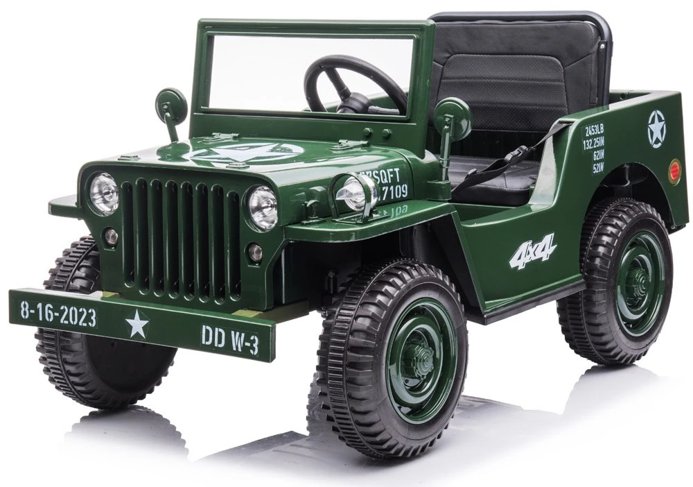 Jokomisiada Automobilis maitinamas Military Willys baterija + PA0263 nuotolinio valdymo pulteliu