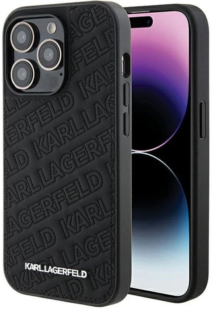 Dėklas Karl Lagerfeld KLHCP15LPQKPMK IPHONE 15 PRO 6.1 "Juodas/Juodas HARDCASE QUILTED K PATTERN