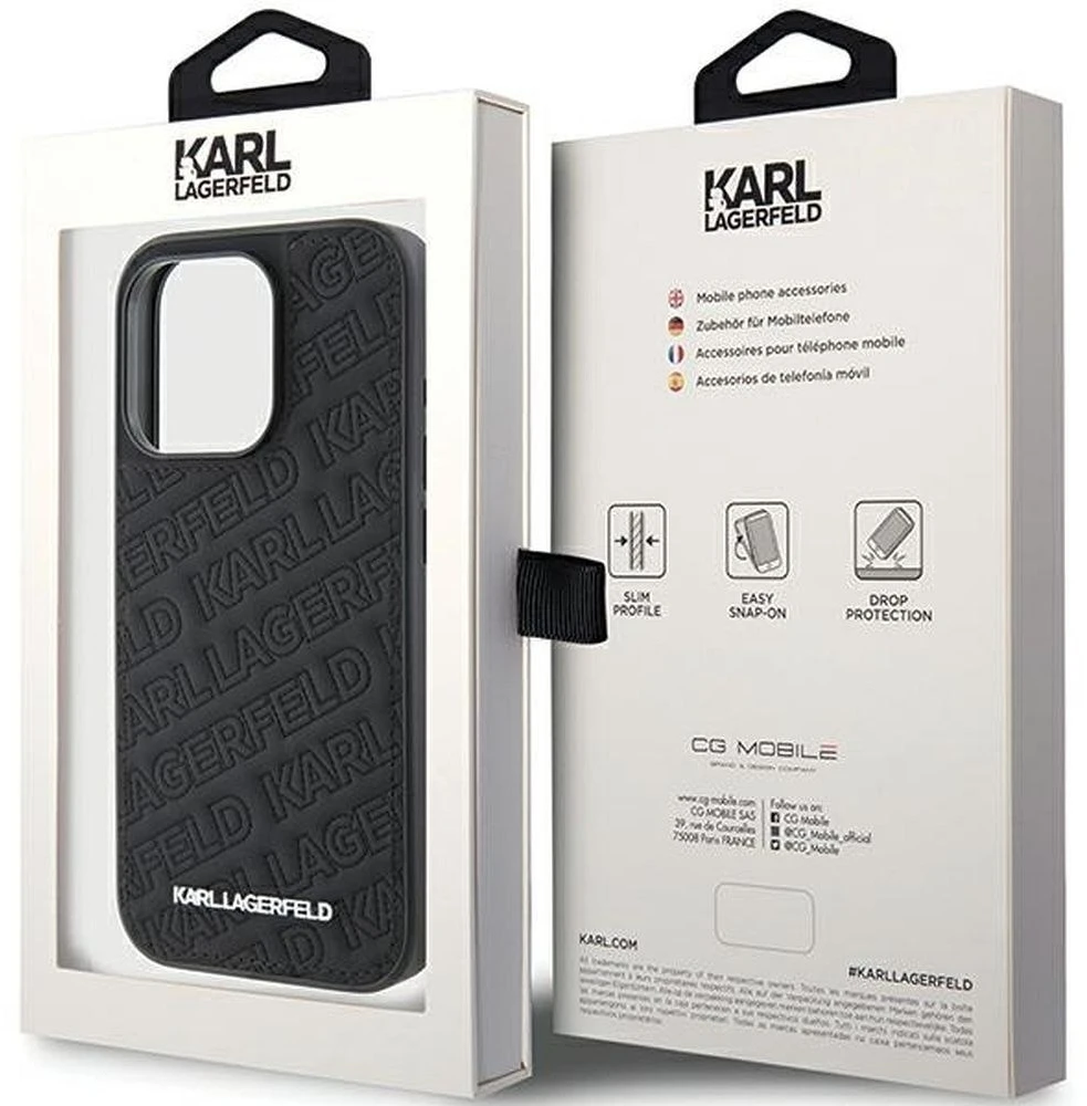 Dėklas Karl Lagerfeld KLHCP15LPQKPMK IPHONE 15 PRO 6.1 "Juodas/Juodas HARDCASE QUILTED K PATTERN