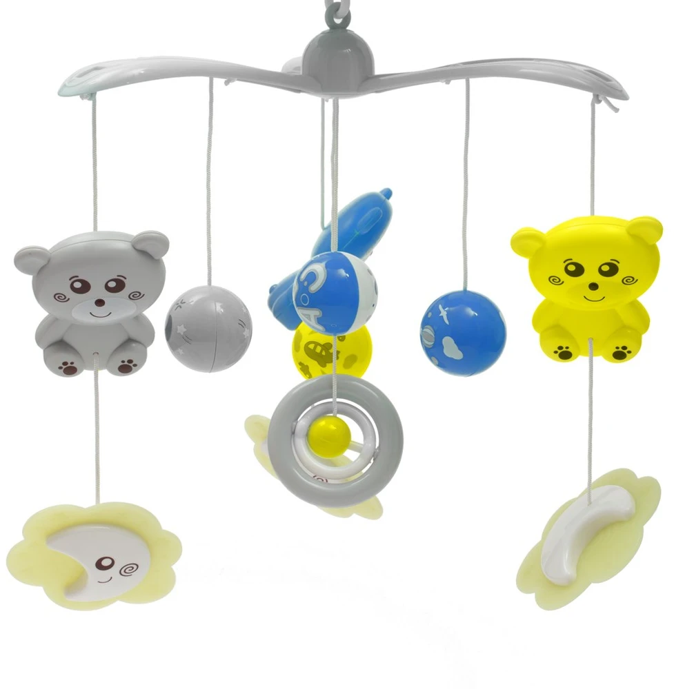 Karuselė su šviesos projektoriumi virš lovytės Baby Mix pilka