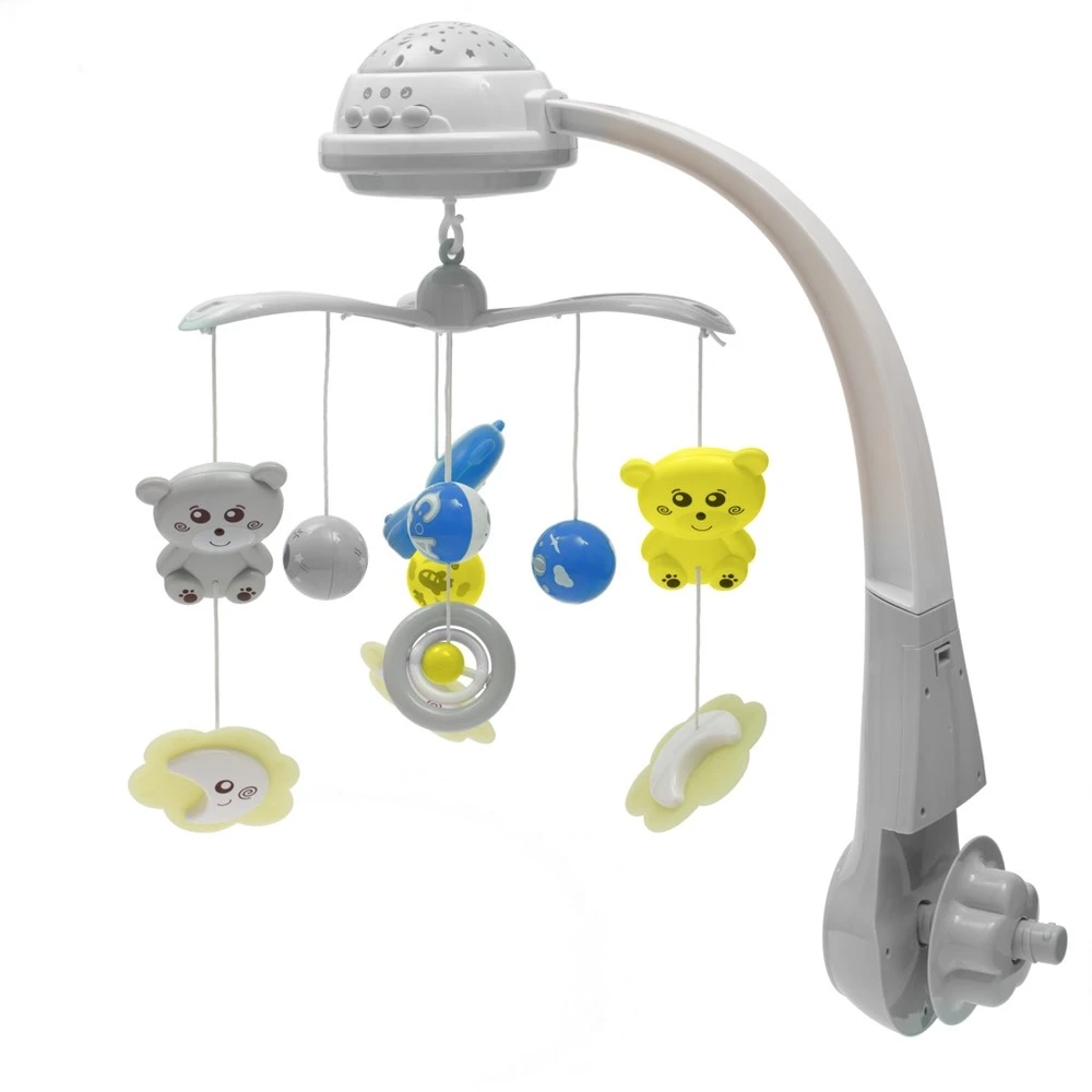 Karuselė su šviesos projektoriumi virš lovytės Baby Mix pilka