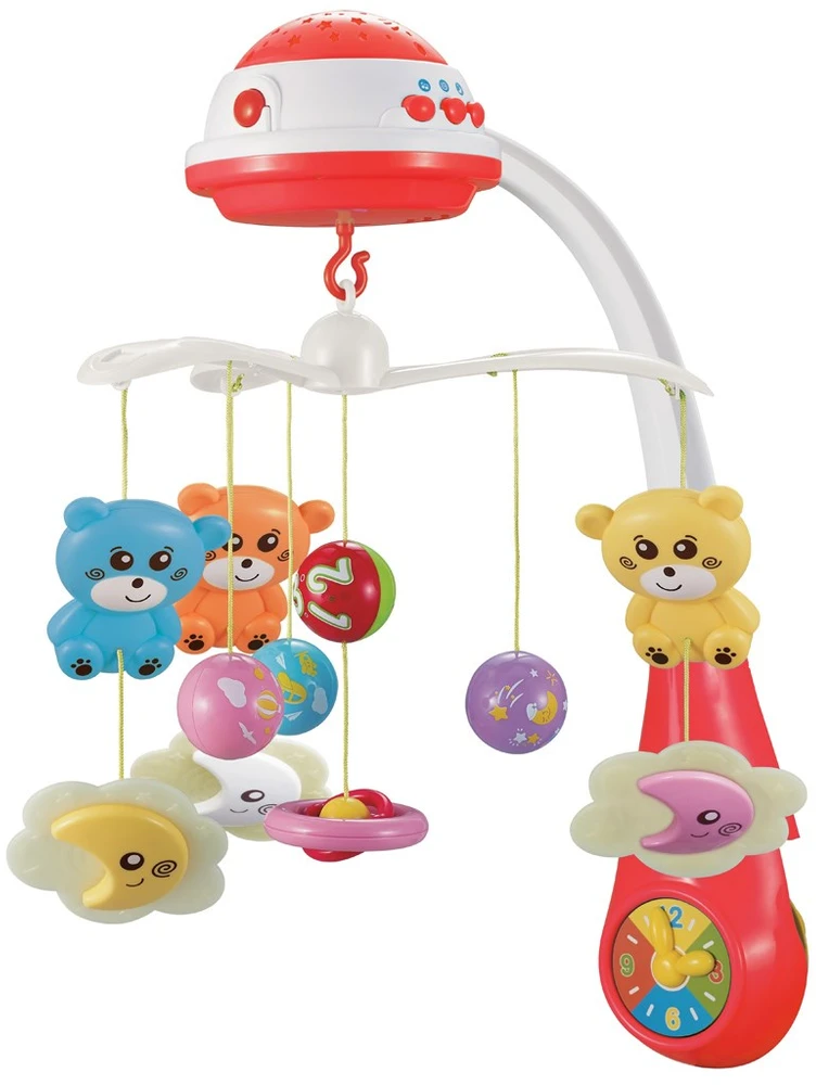 BABY MIX 37046 Plastikinė karuselė su projektoriumi raudona