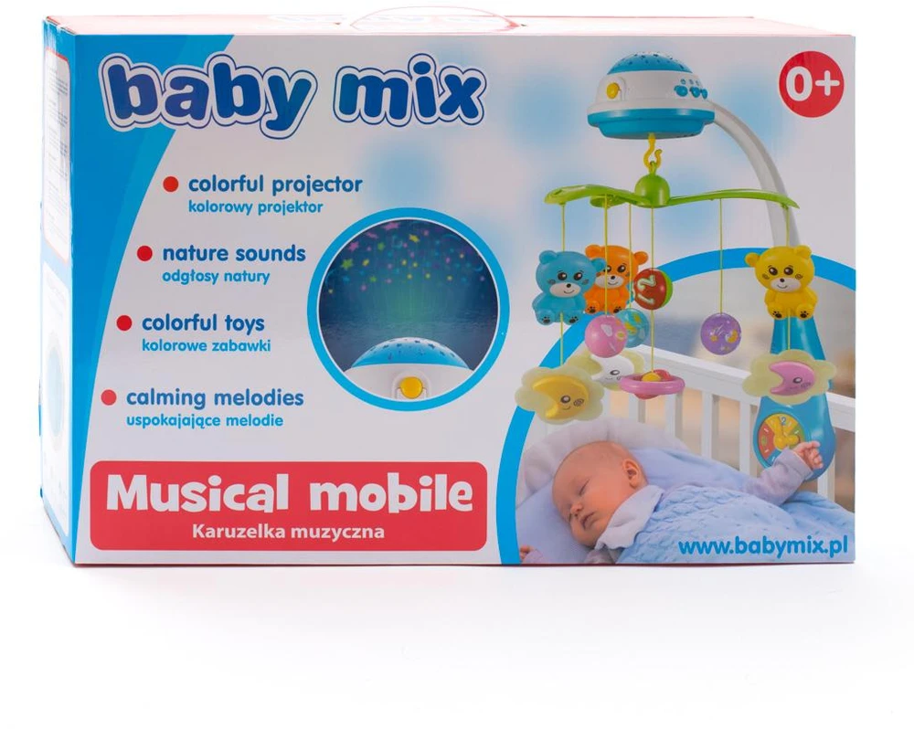 BABY MIX 37046 Plastikinė karuselė su projektoriumi raudona
