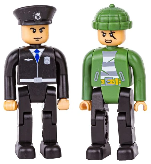 Konstruktorių rinkinys policijos motociklas, valtis ir automobilis 8in1