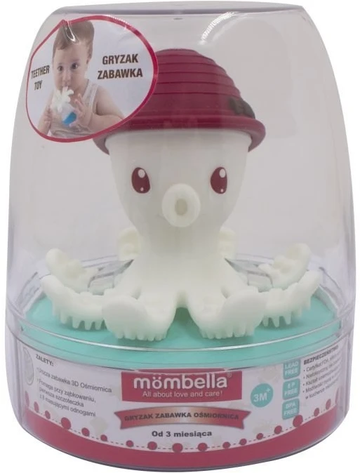 Mombella 8121 aštuonkojų kamino raudonas kramtuko žaislas