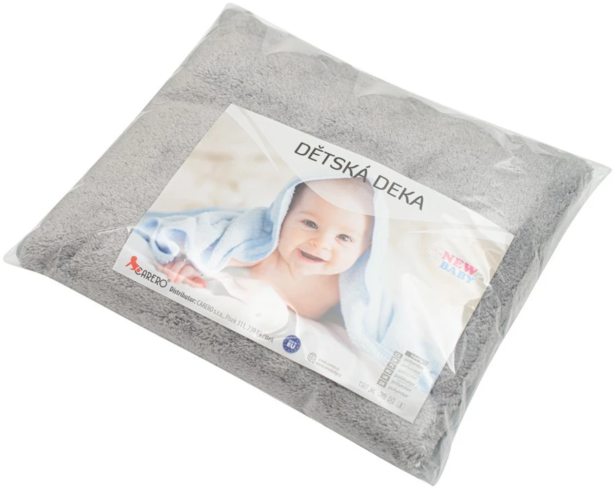 Kūdikių antklodė New Baby 90x80 pilka