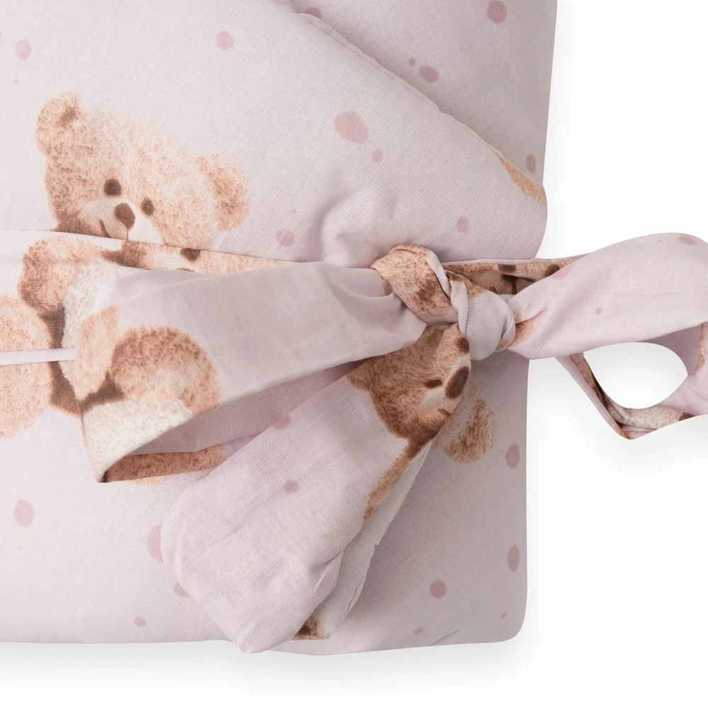 Kūdikių apklotėlis New Baby Love Teddy meškiukas 80x80 cm rožinis