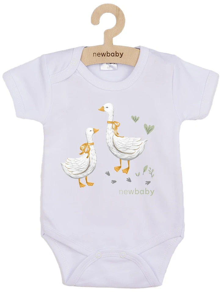 Kūdikių bodis su spauda New Baby Goose – trumpomis rankovėmis