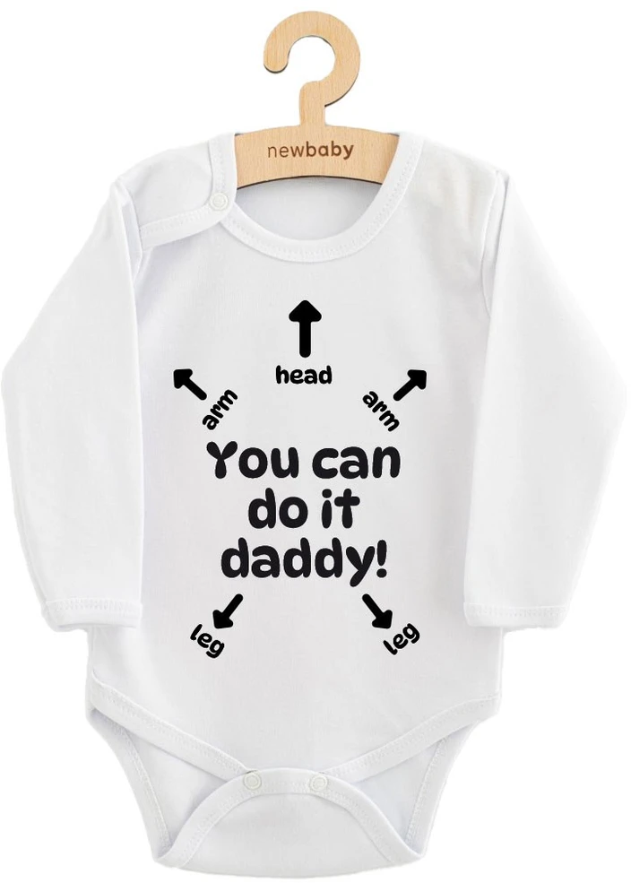 Kūdikių bodis su spauda New Baby Tu gali tai padaryti, tėti!