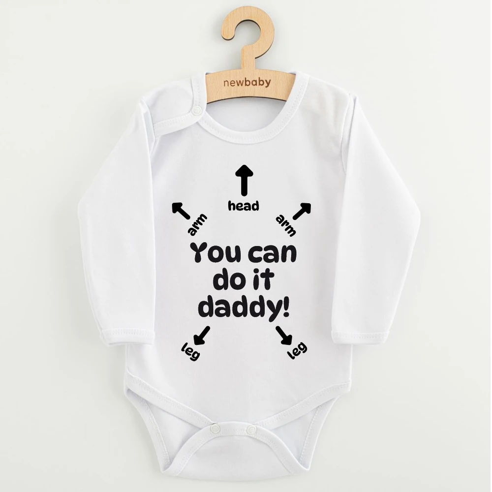 Kūdikių bodis su spauda New Baby Tu gali tai padaryti, tėti!