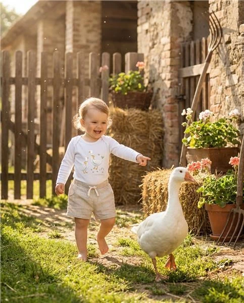 Kūdikių bodis su spaudiniu New Baby Goose