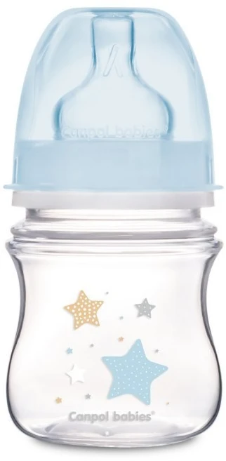 CANPOL BABIES buteliukas plataus kaklelio Easy Start Newborn Anti-colic 120ml 35/216 mėlynas stars