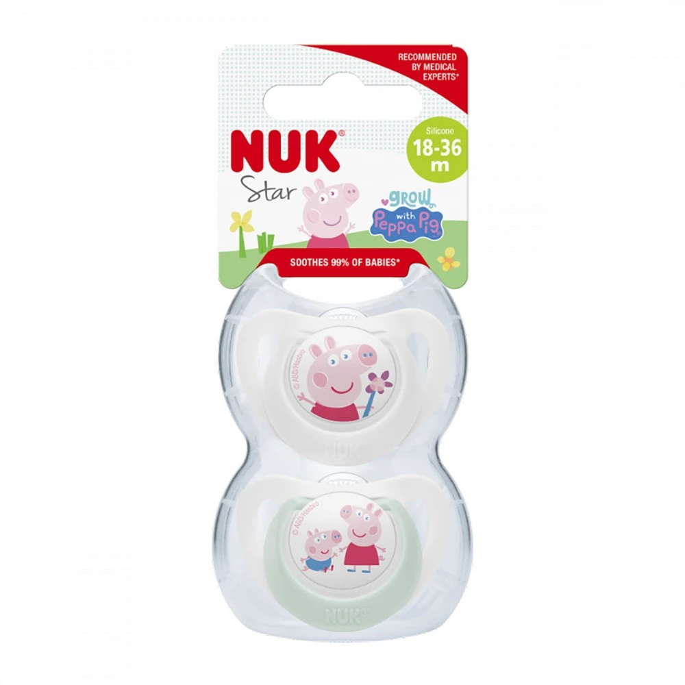 NUK 177219 Čiulptukas 18-36m Silikoninis PEPPA 2 vnt