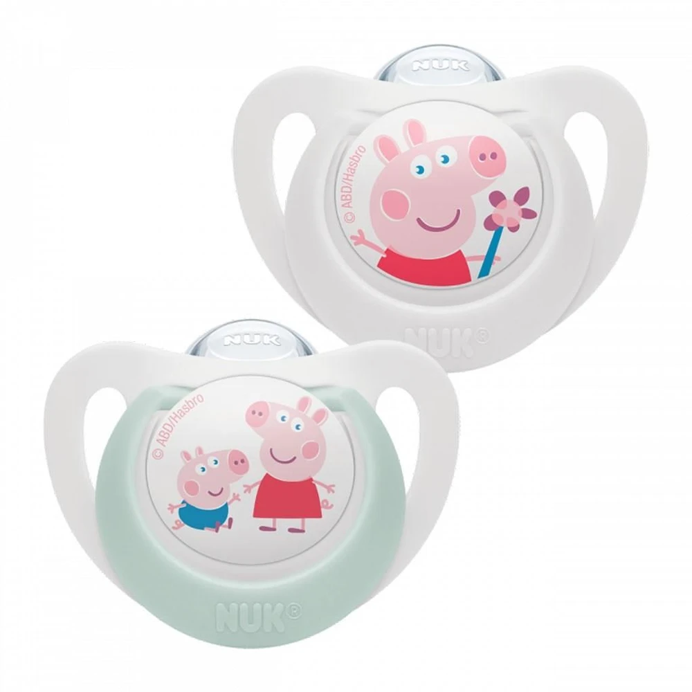 NUK 176335 čiulptukas 6-18m PEPPA silikonas