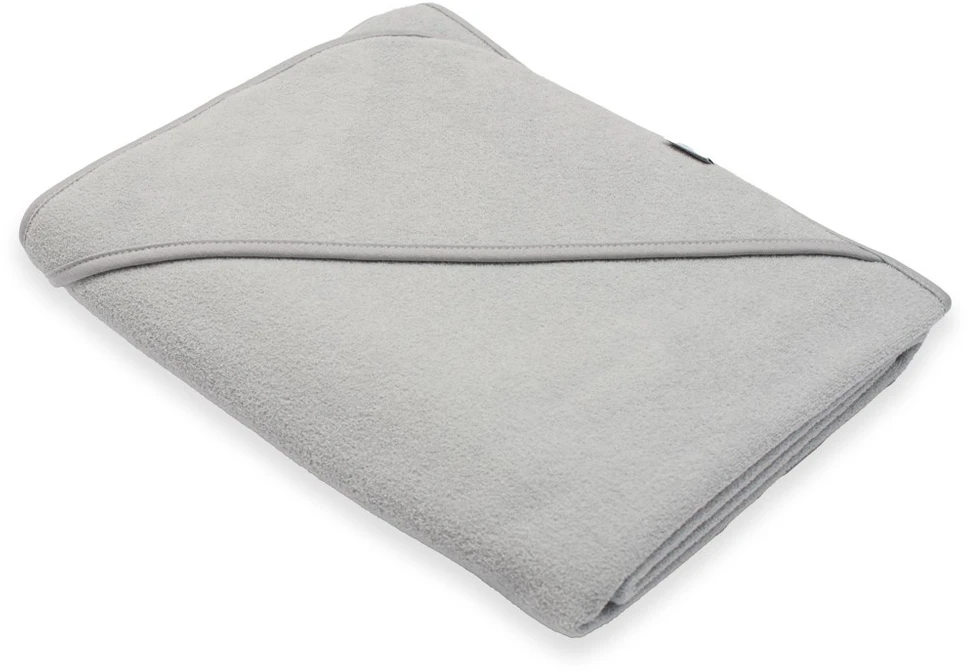 Kūdikių frotinis rankšluostis su gobtuvu New Baby BASIC 100x100 pilkos spalvos