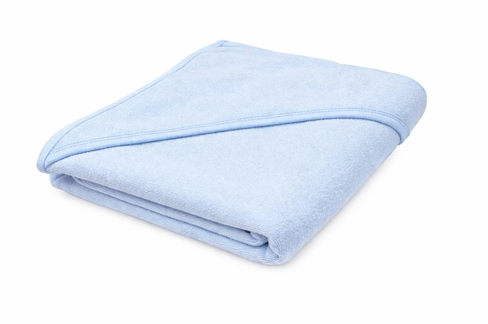 Kūdikių kilpinis rankšluostis su gobtuvu New Baby 100x100 cm mėlynas