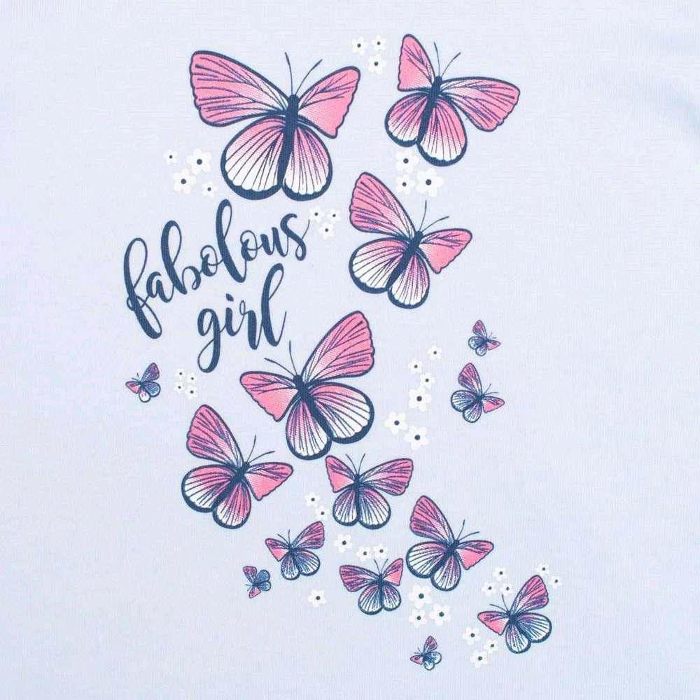 Kūdikių marškinėliai su sijonu New Baby Butterflies mėlyni, dydis 86 (12-18 mėn.)