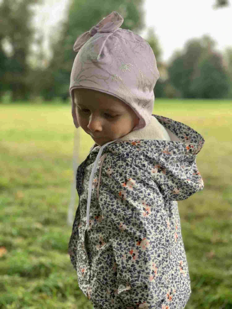 Kūdikių medvilninė kepurė su lanku New Baby NUNU rožinė, dydis 74 (6-9 mėn.)