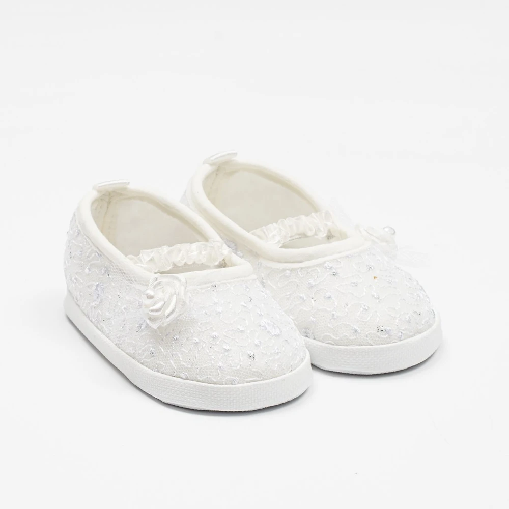 Kūdikių nėrinių baleto bateliai New Baby smėlio spalvos 12-18 mėn., dydis 12-18 mėn.