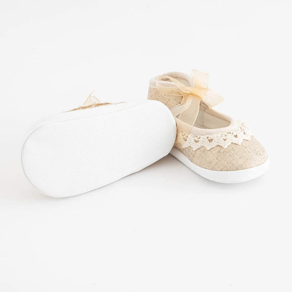 Kūdikių nėriniuoti bateliai New Baby, rudi, 3-6 mėn., dydis 3-6 mėn.