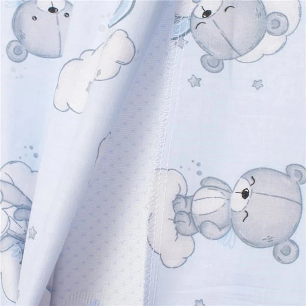 Kūdikių pagalvės pleištas lovai New Baby BASIC 59x37 cm rožinis su meškiuku