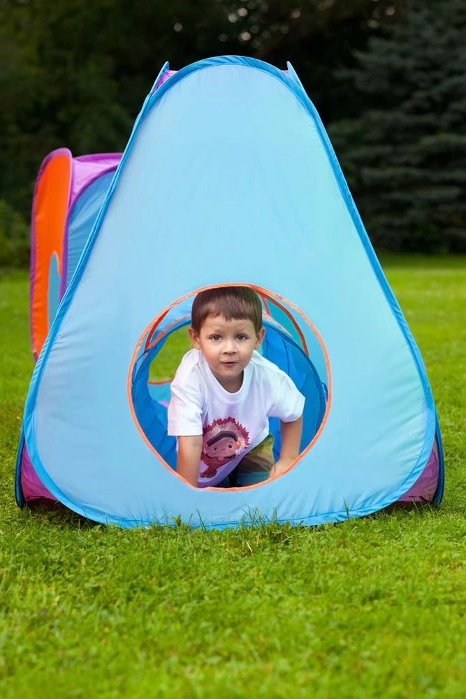 Dėlionė Kūdikių palapinė Baby Mix 3in1 oranžinė-mėlyna