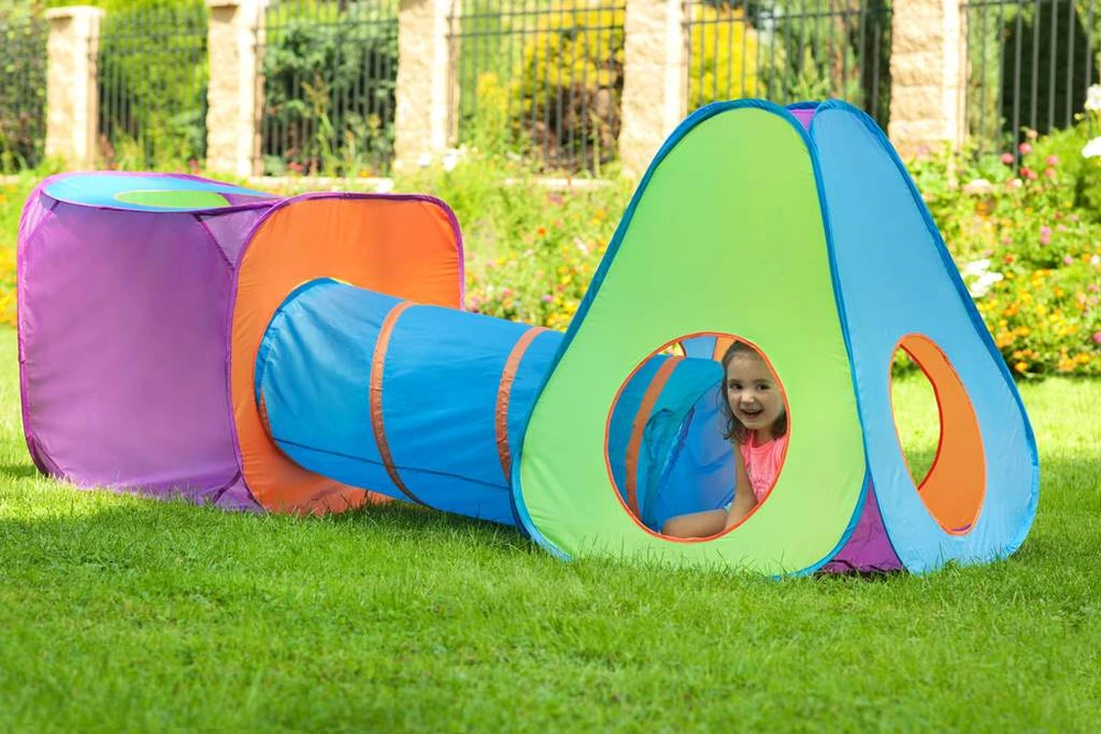 Dėlionė Kūdikių palapinė Baby Mix 3in1 oranžinė-mėlyna