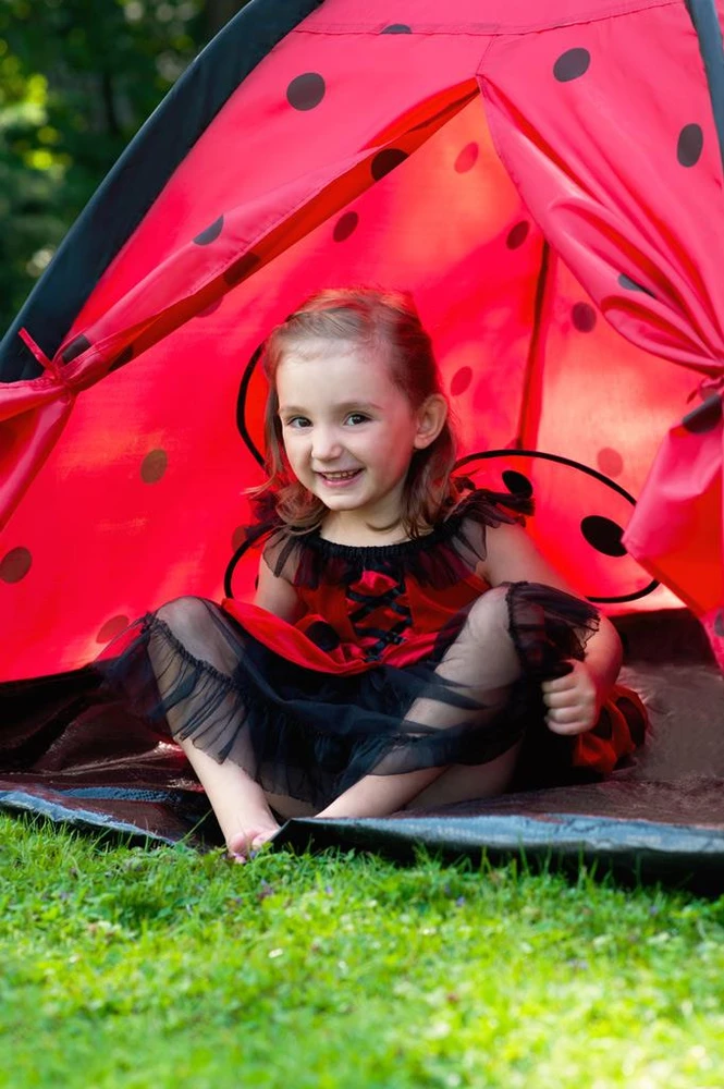 Kūdikių palapinė Baby Mix Ladybug su raudonu tuneliu