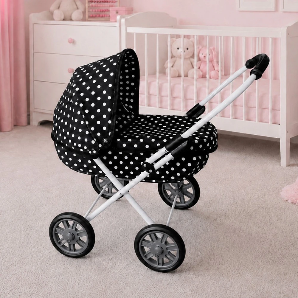 Kūdikių vežimėlis lėlėms New Baby Annie juodas