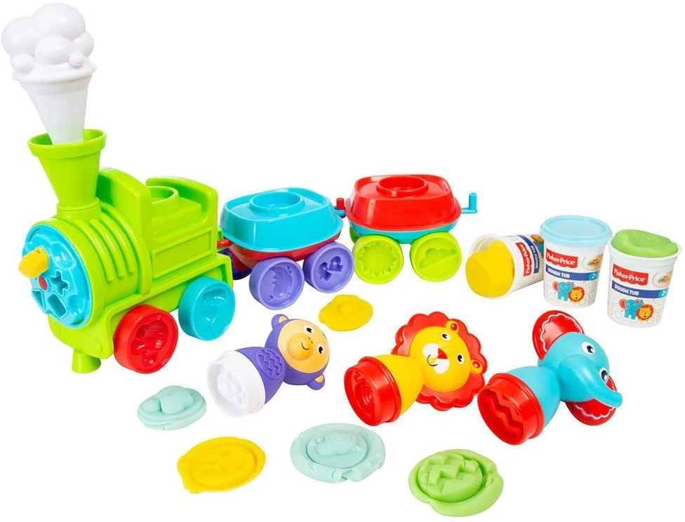 Kūrybinis rinkinys su žaidimų tešla Fisher-Price traukinys