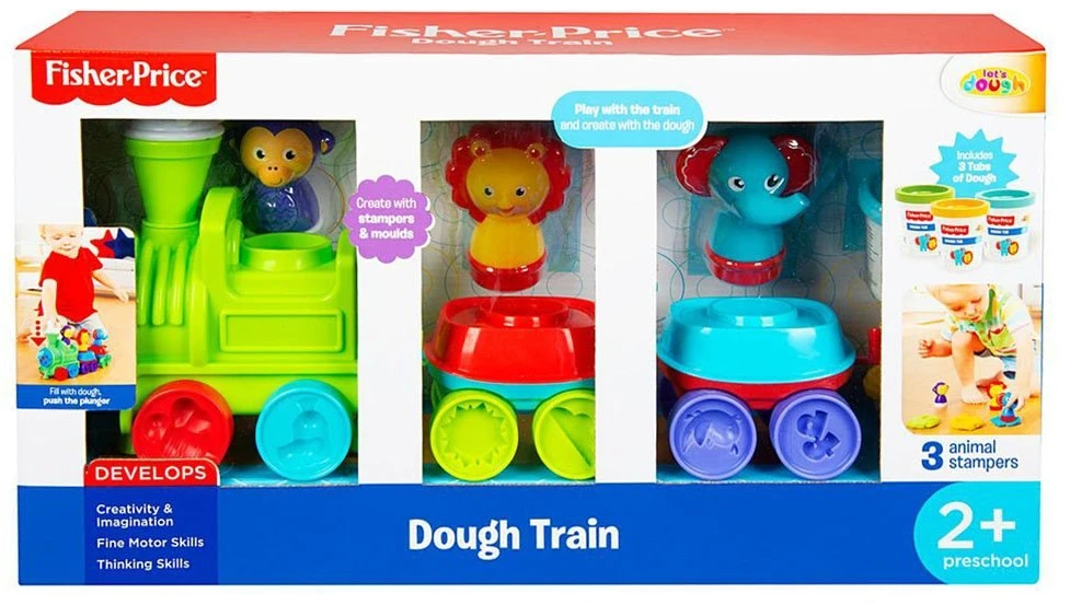 Kūrybinis rinkinys su žaidimų tešla Fisher-Price traukinys