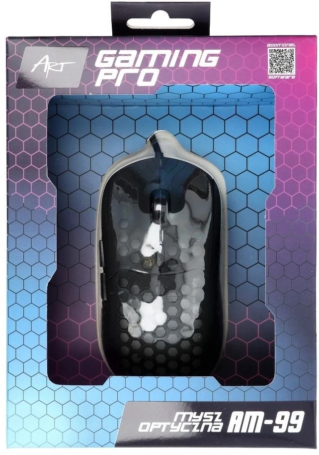 ART optinė pelė for gamers 6400DPI USB RGB AM-99 ultra light