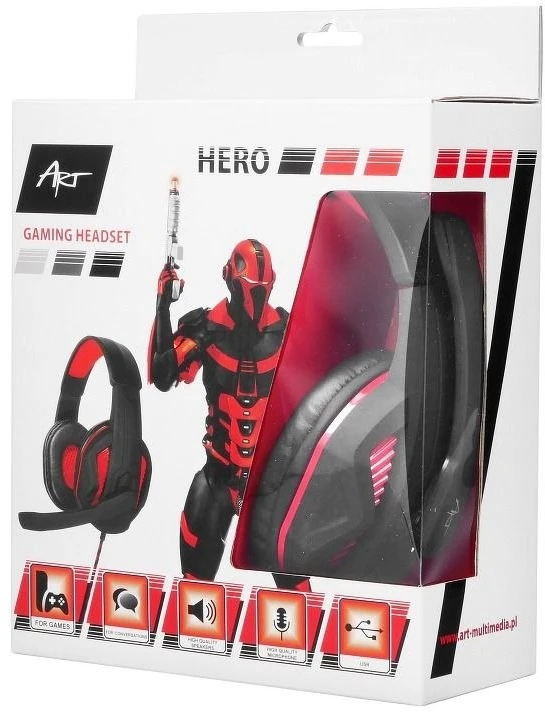 ART SLA Hero Ausinės Žaidimams su mikrofonu USB