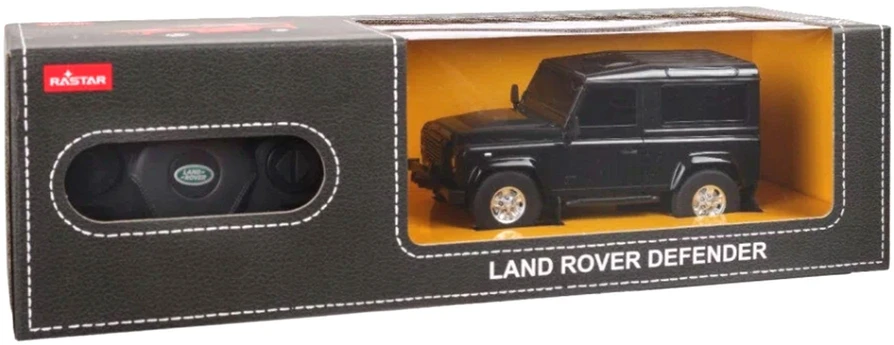 Land Rover Defender mastelio 1:24 Rastar 78500 valdomas juodas automobilis