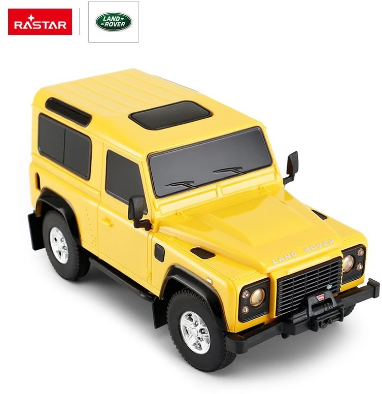 Land Rover Defender mastelio 1:24 Rastar 78500 geltonas valdomas automobilis