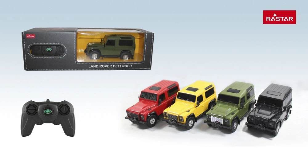 Land Rover Defender mastelio 1:24 Rastar 78500 valdomas juodas automobilis