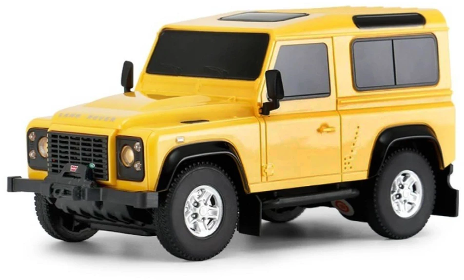 Land Rover Defender mastelio 1:24 Rastar 78500 geltonas valdomas automobilis